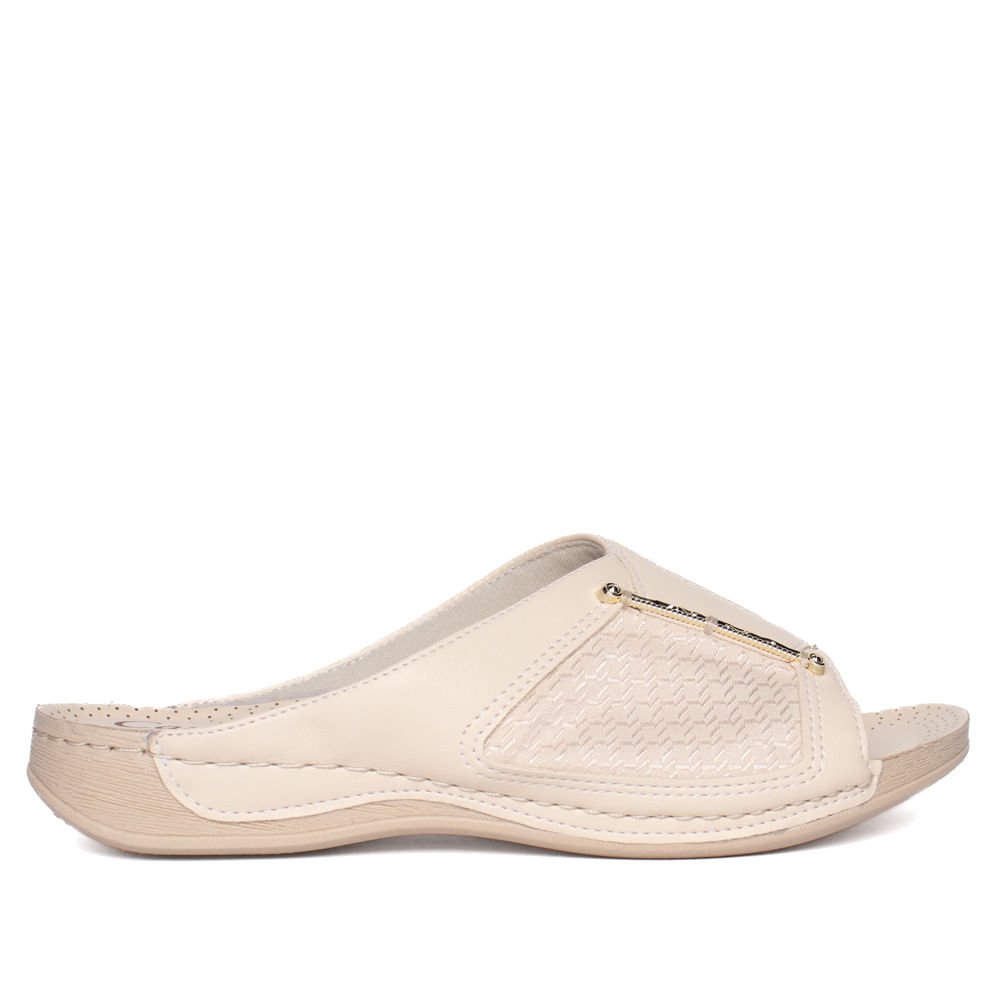 Tamanco Feminino Campesí com Enfeite Bege