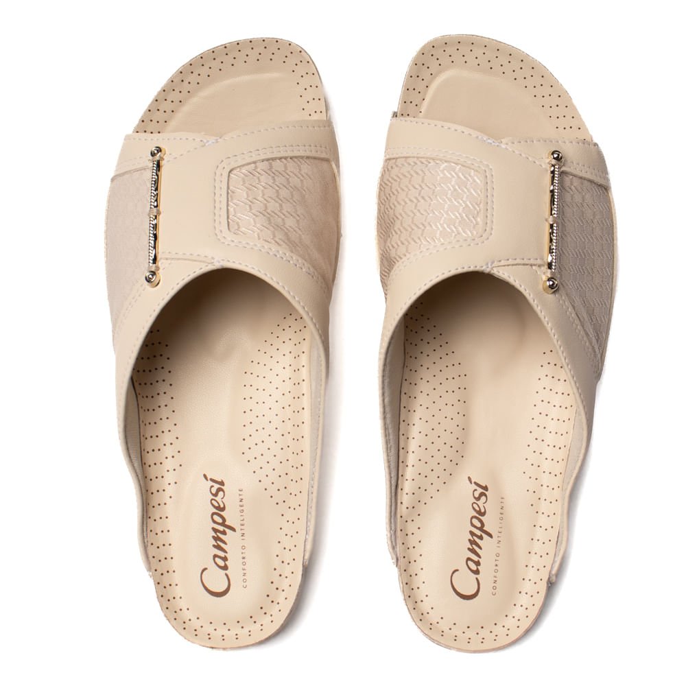 Tamanco Feminino Campesí com Enfeite Bege Bege 4