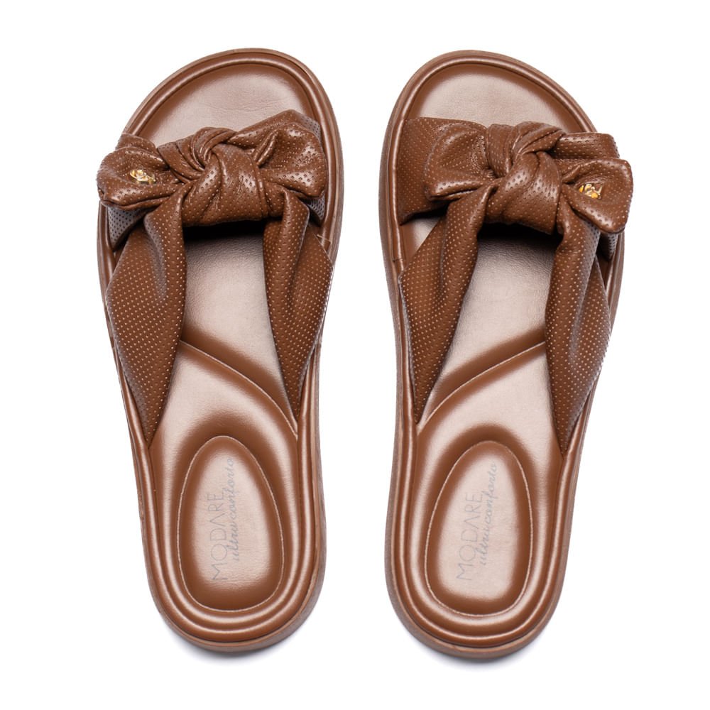 Chinelo Slide Feminino Modare Napa Microfuros Caramelo