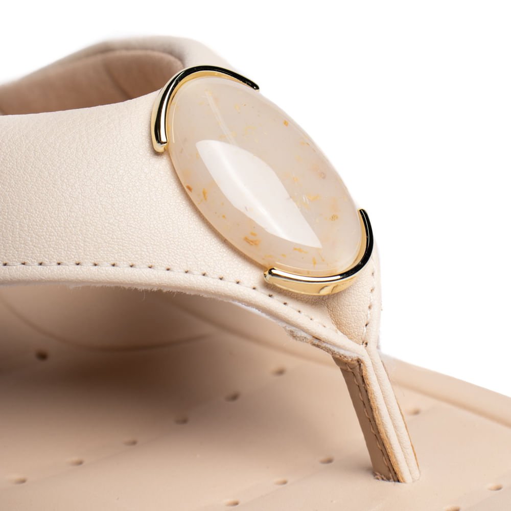 Tamanco Feminino Modare Napa Pedraria Creme Creme 5