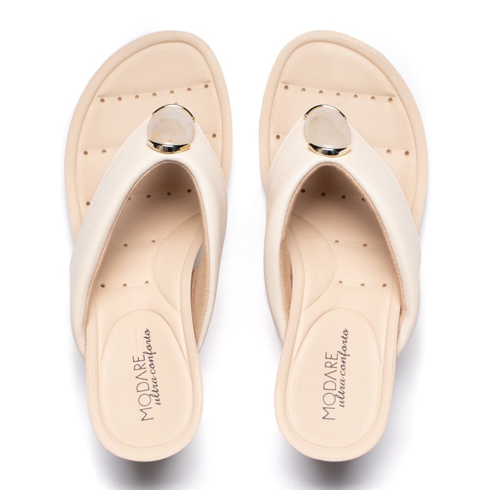 Tamanco Feminino Modare Napa Pedraria Creme Creme 4