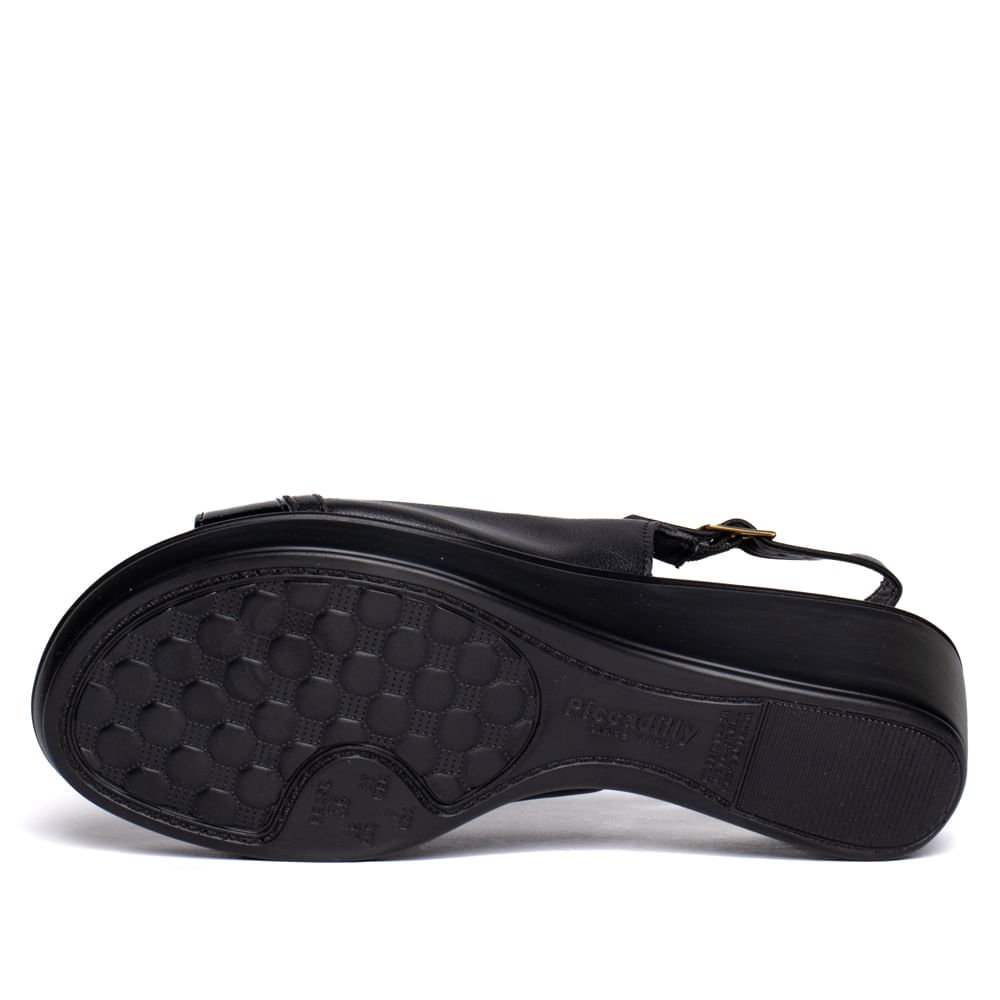 Sandália Feminina Piccadilly Slingback Wide Fit Preto Preto 2