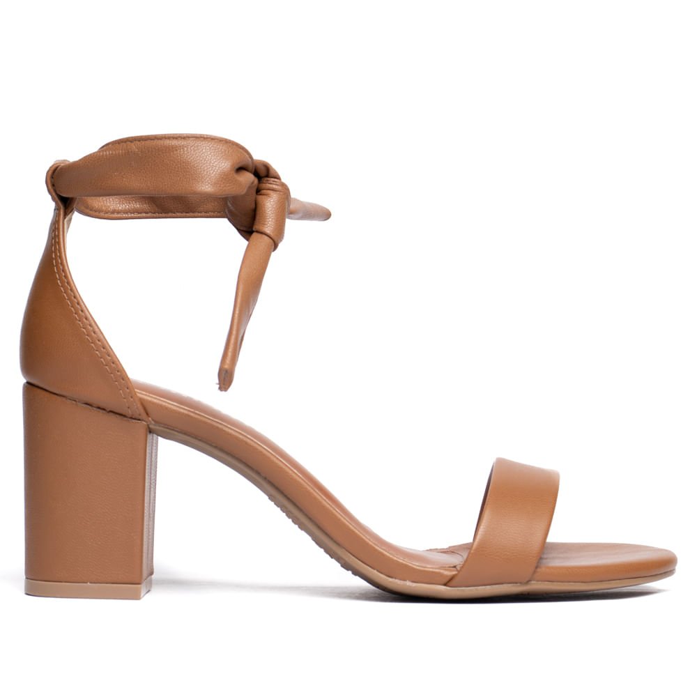 Sandália Feminina Via Marte Salto Bloco Marrom Claro