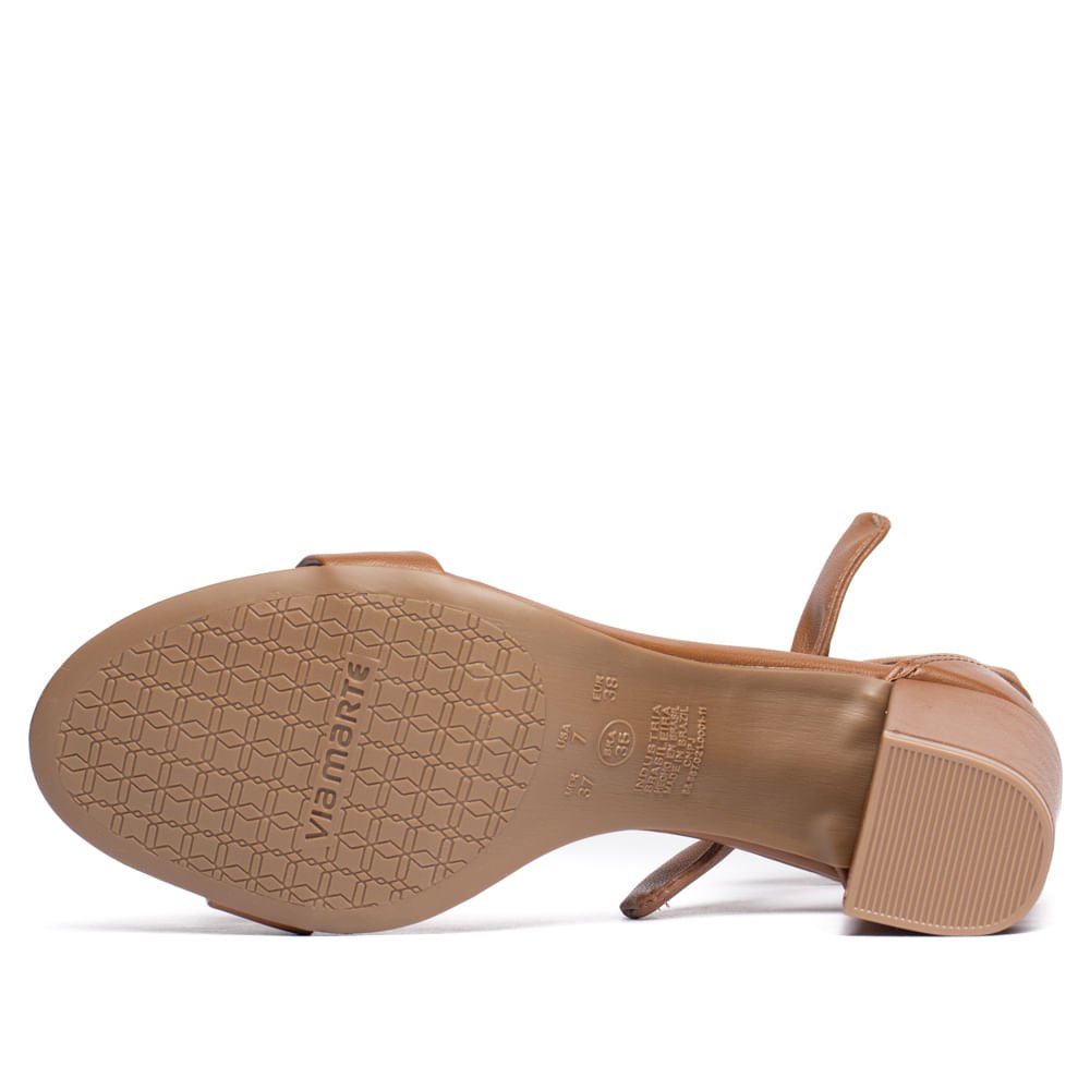 Sandália Feminina Via Marte Salto Bloco Marrom Claro Marrom Claro 2