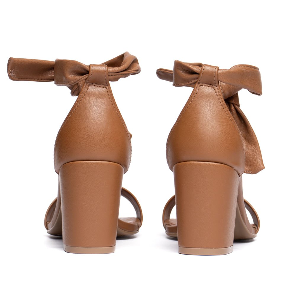 Sandália Feminina Via Marte Salto Bloco Marrom Claro Marrom Claro 3