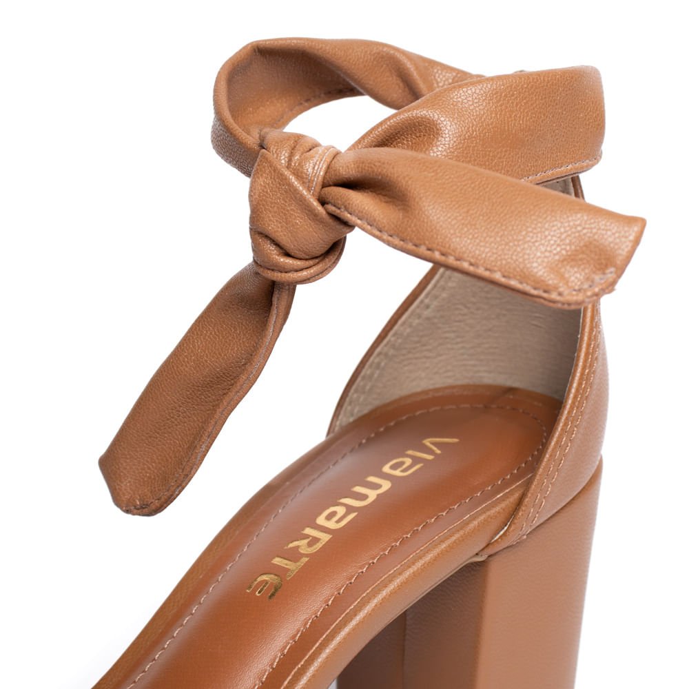 Sandália Feminina Via Marte Salto Bloco Marrom Claro Marrom Claro 6