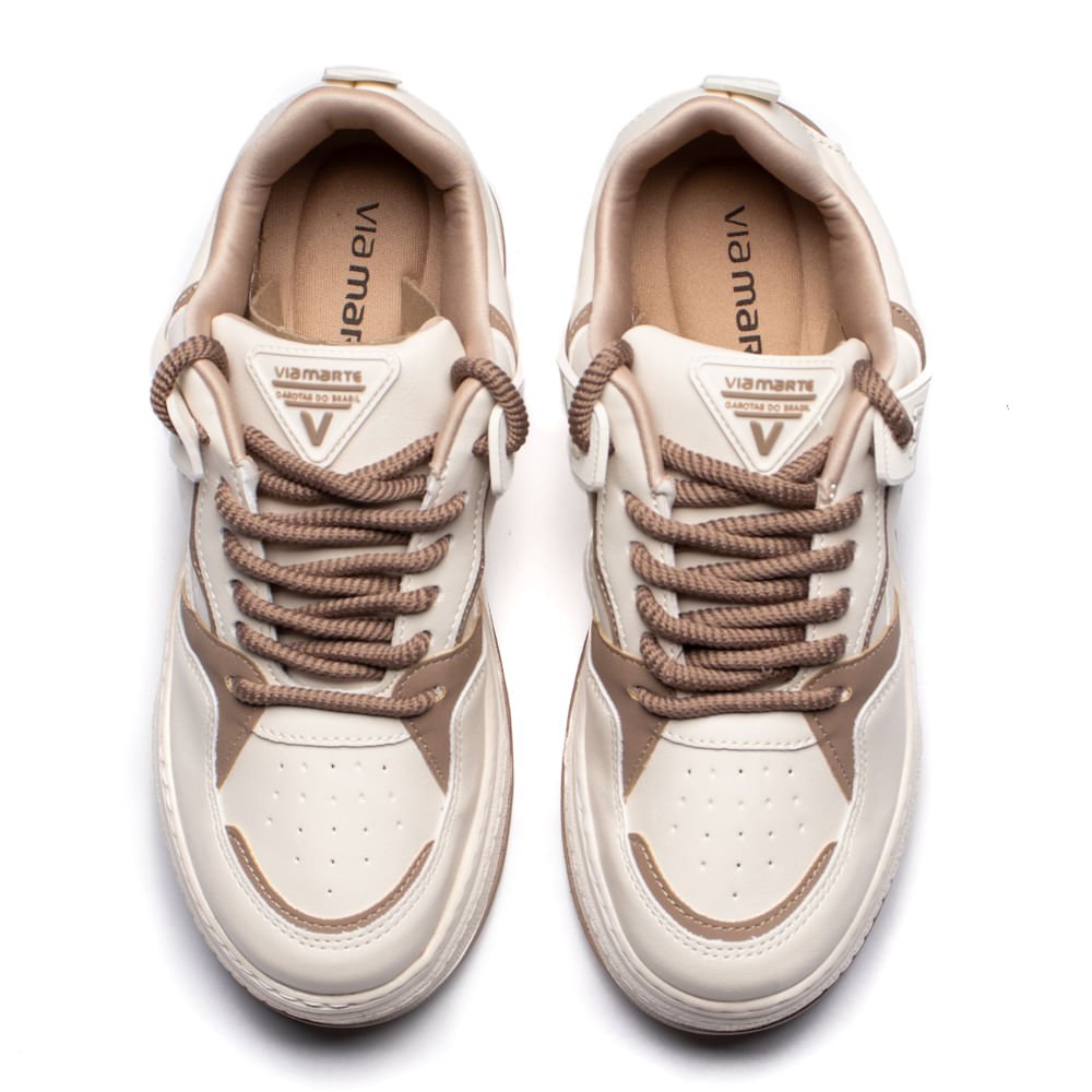 Tênis Feminino Via Marte Napa Bicolor Bege/Marrom Bege/Marrom 3