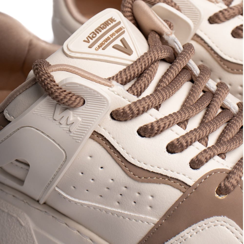 Tênis Feminino Via Marte Napa Bicolor Bege/Marrom Bege/Marrom 4