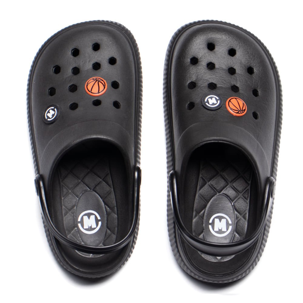 Sandália Babuche Infantil Molekinho Pins Decorativos Preto Preto 4