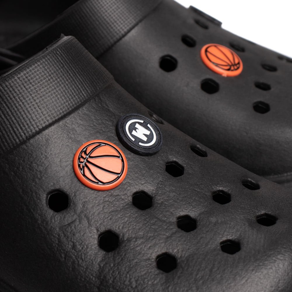 Sandália Babuche Infantil Molekinho Pins Decorativos Preto Preto 5