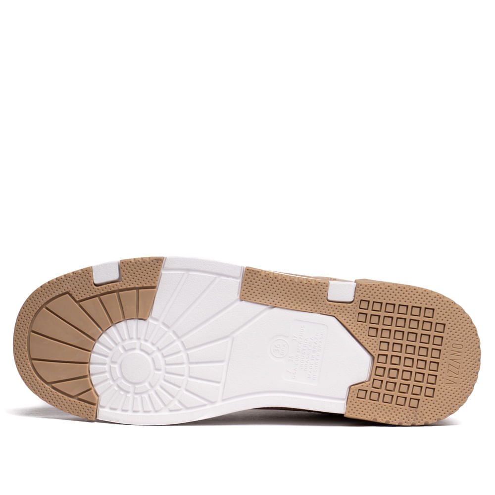 Tênis Feminino Vizzano Recortes Napa Camurça Branco/bege Branco/Bege 2