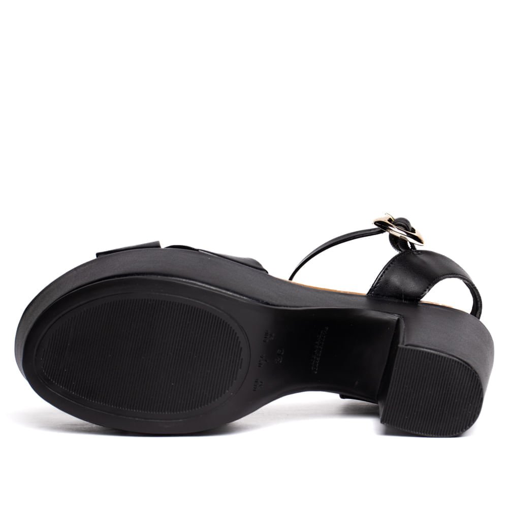 Sandália Feminina Bebecê Meia Pata Tiras Largas Preto Preto 2