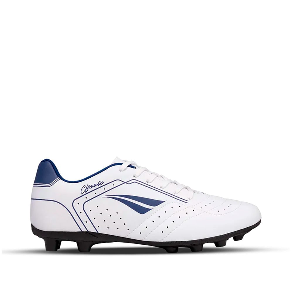 Chuteira Infantil Penalty Campo Classic Y-1 Branco/Marinho