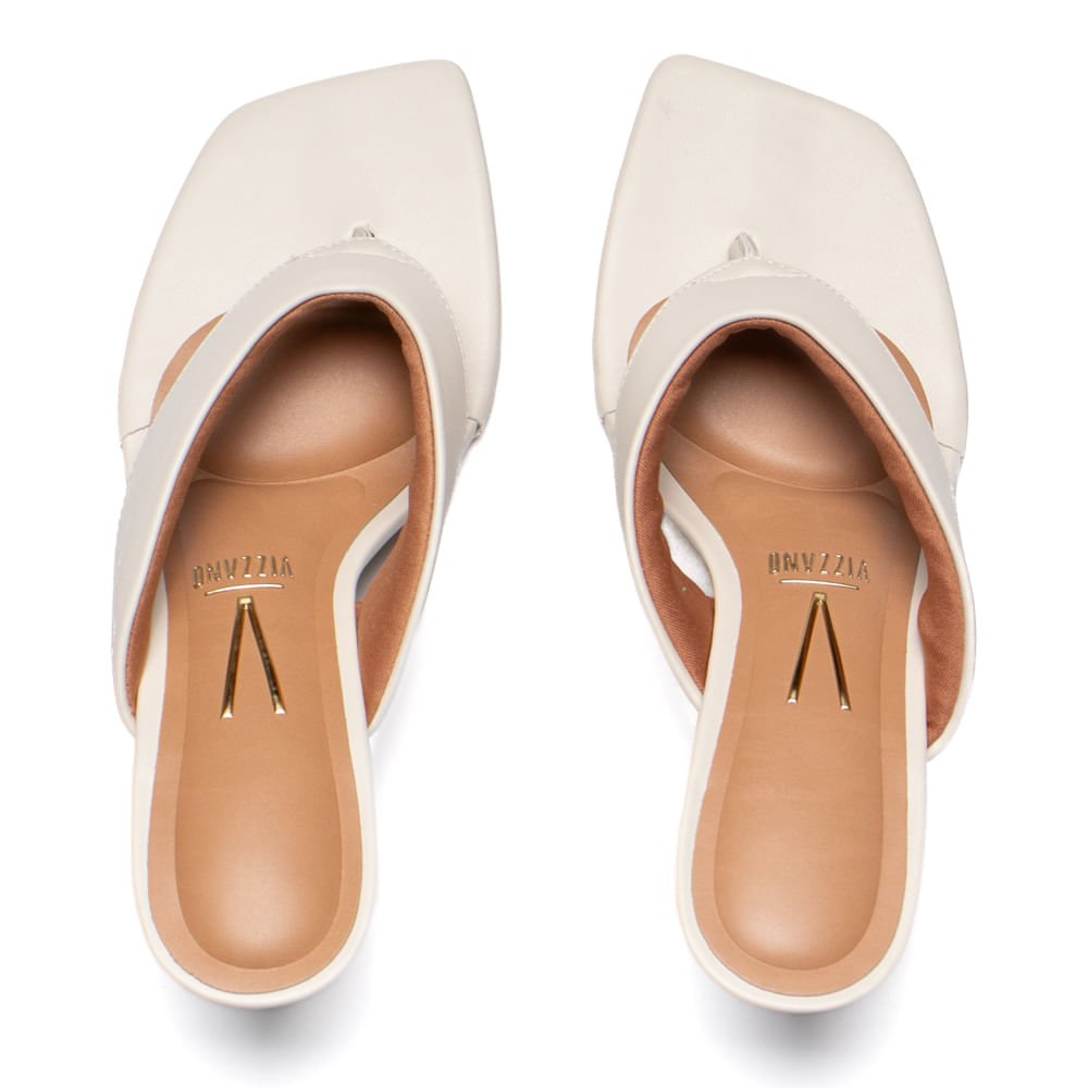 Tamanco Feminino Vizzano Salto Taça Tiras Largas Off White Off White 4