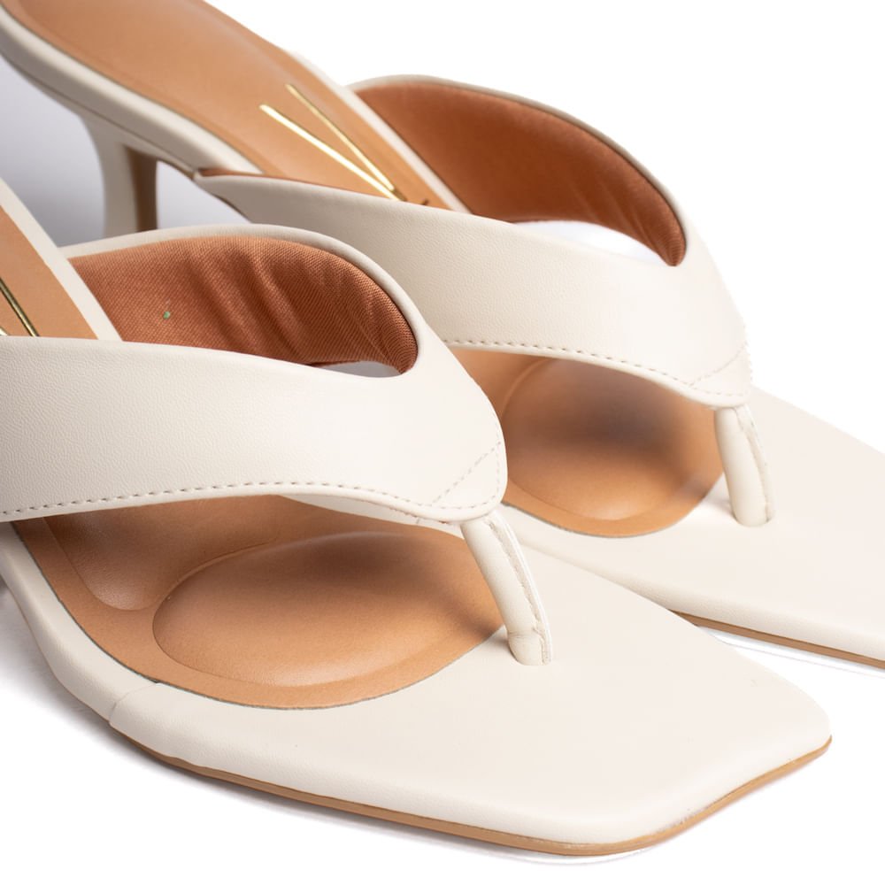 Tamanco Feminino Vizzano Salto Taça Tiras Largas Off White Off White 5