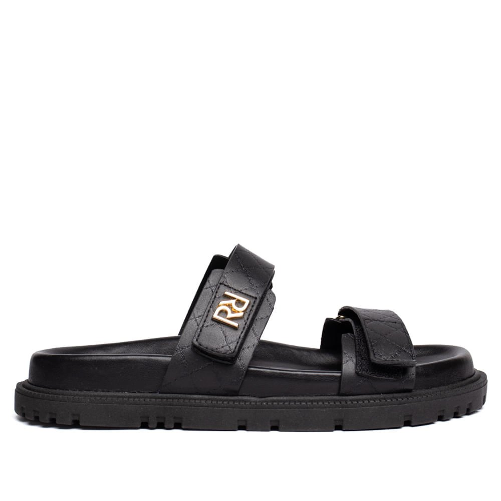 Chinelo Feminino Rafitthy Flatform Napa Burnished Preto Preto 2