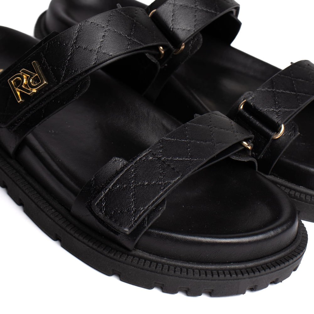 Chinelo Feminino Rafitthy Flatform Napa Burnished Preto Preto 5