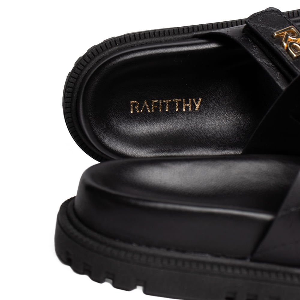 Chinelo Feminino Rafitthy Flatform Napa Burnished Preto Preto 6