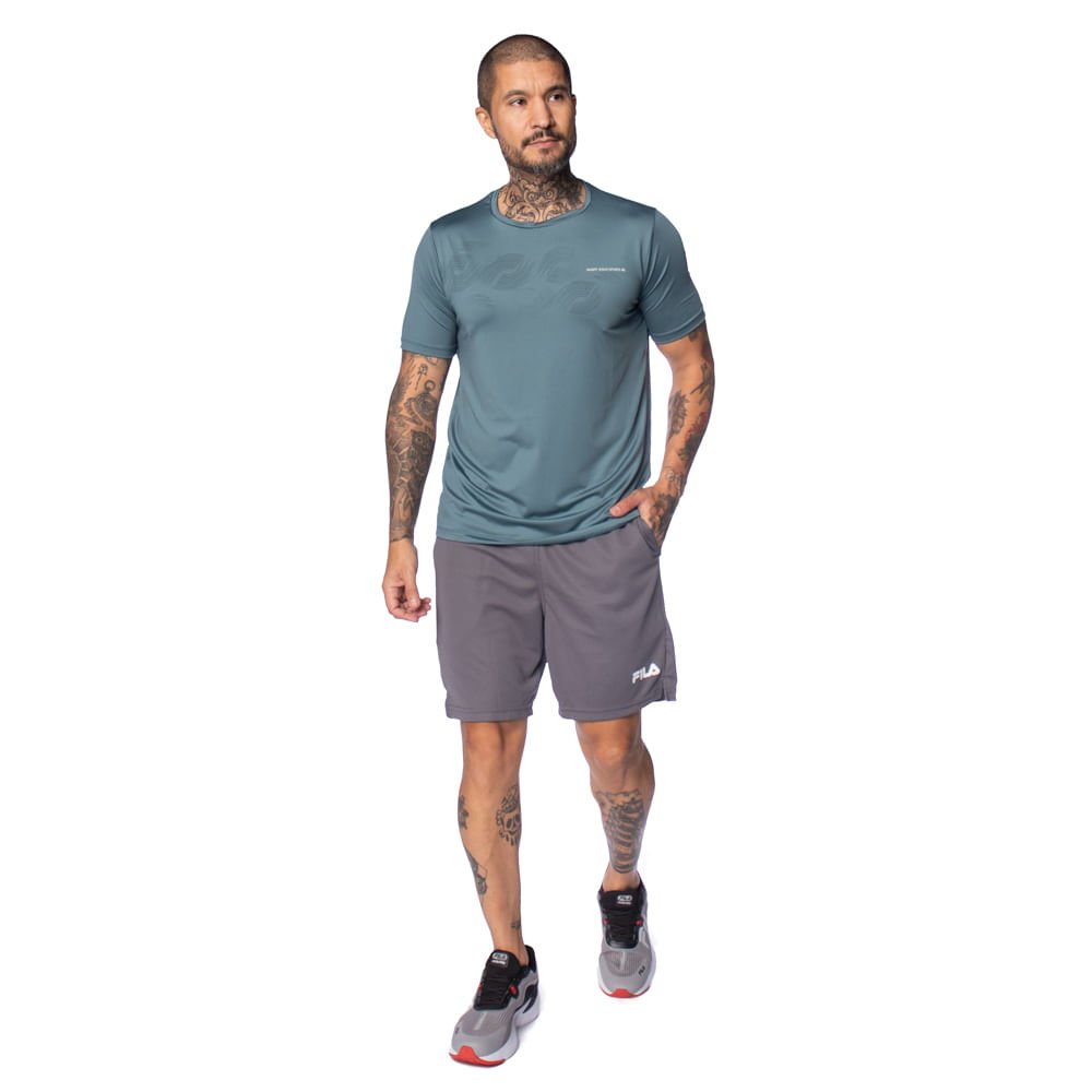 Bermuda Masculina Fila Sport 7.5 Flow Cinza/branco Cinza 5