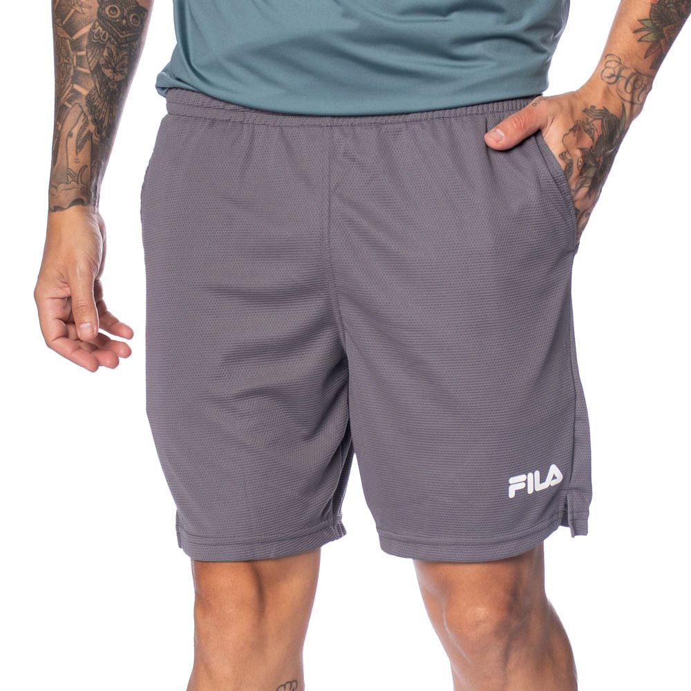 Bermuda Masculina Fila Sport 7.5 Flow Cinza/branco