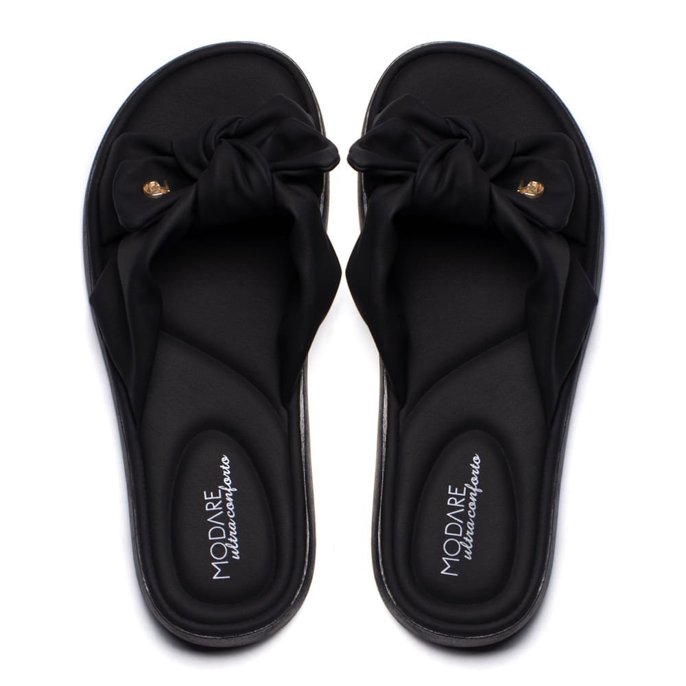 Sandália Rasteira Feminina Modare Ultra Conforto Soft Preto