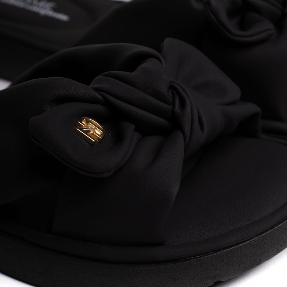 Sandália Rasteira Feminina Modare Ultra Conforto Soft Preto Preto 4