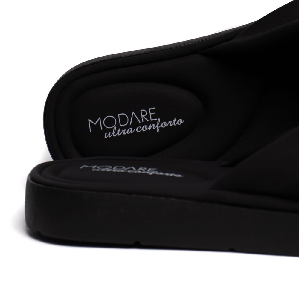 Sandália Rasteira Feminina Modare Ultra Conforto Soft Preto Preto 5
