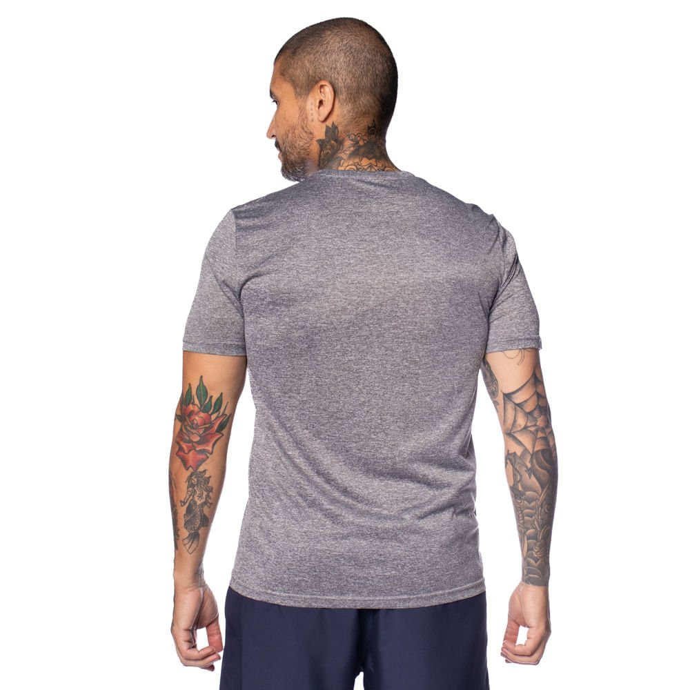 Camiseta Masculina Mizuno Run Spark II Cinza Mescla/Preto Cinza 2