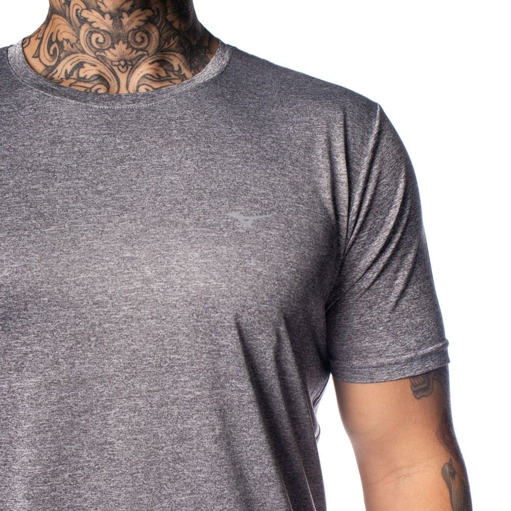 Camiseta Masculina Mizuno Run Spark II Cinza Mescla/Preto Cinza 3