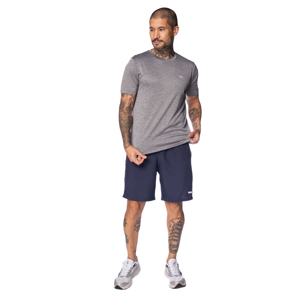 Camiseta Masculina Mizuno Run Spark II Cinza Mescla/Preto Cinza 4