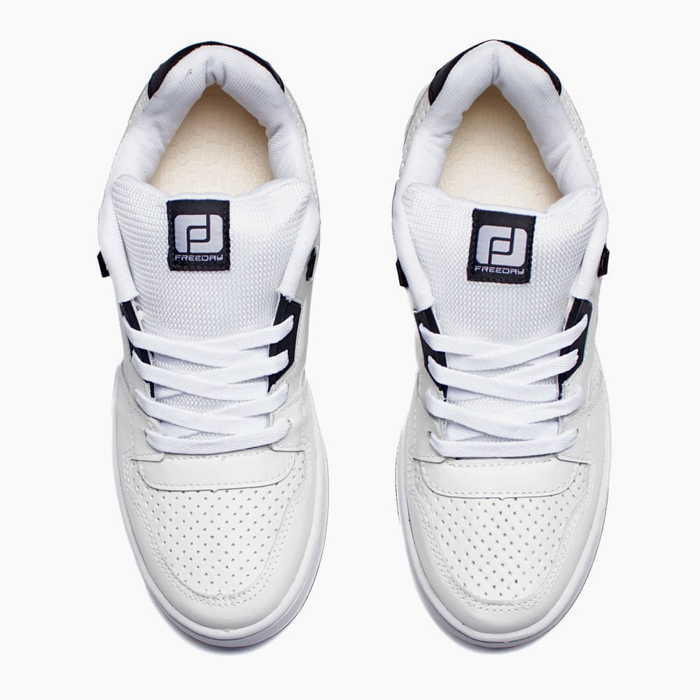 Tênis Masculino Freeday Casual Branco/Preto Branco 4