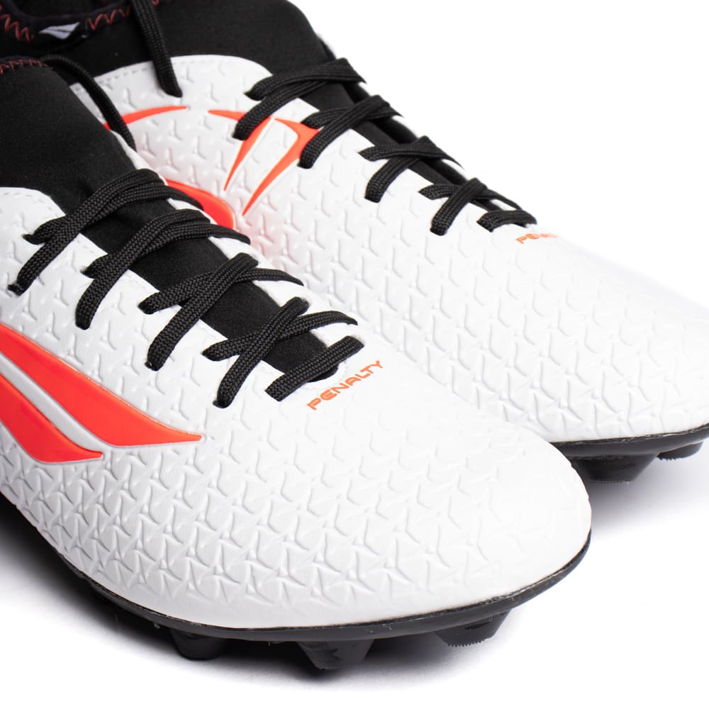 Chuteira Masculina Penalty S11 Locker XXI Branco/Laranja Branco 5