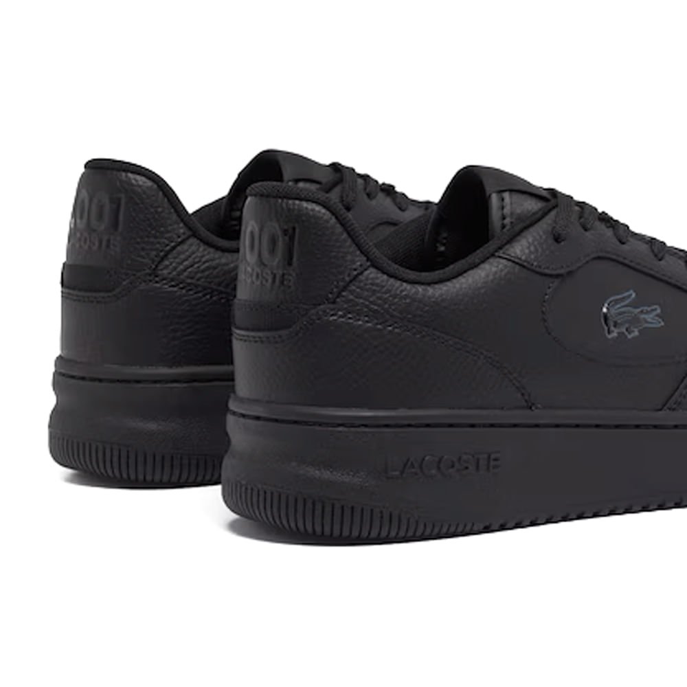 Tênis Masculino Lacoste L001 Set Couro Preto Preto 6