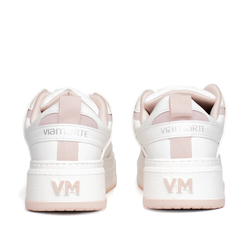 Tênis Feminino Via Marte Napa Soft Rosa Claro/Branco Branco 3