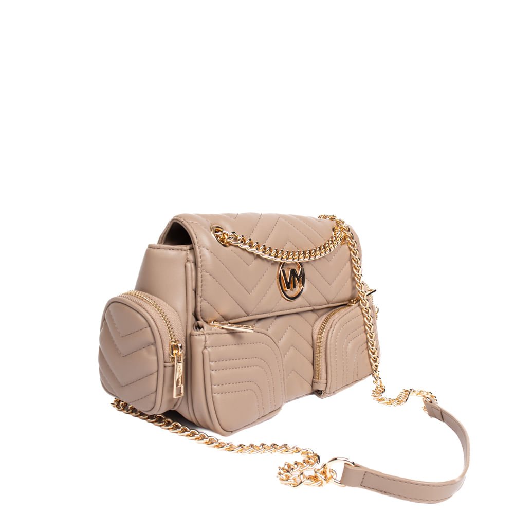 Bolsa Feminina Via Marte Pequena Tiracolo Multipocket Bege Bege 3
