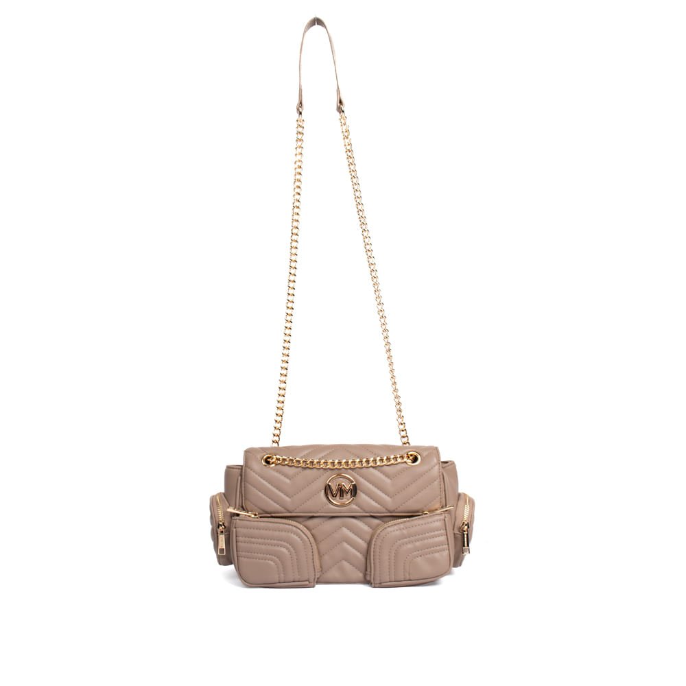 Bolsa Feminina Via Marte Pequena Tiracolo Multipocket Bege Bege 4