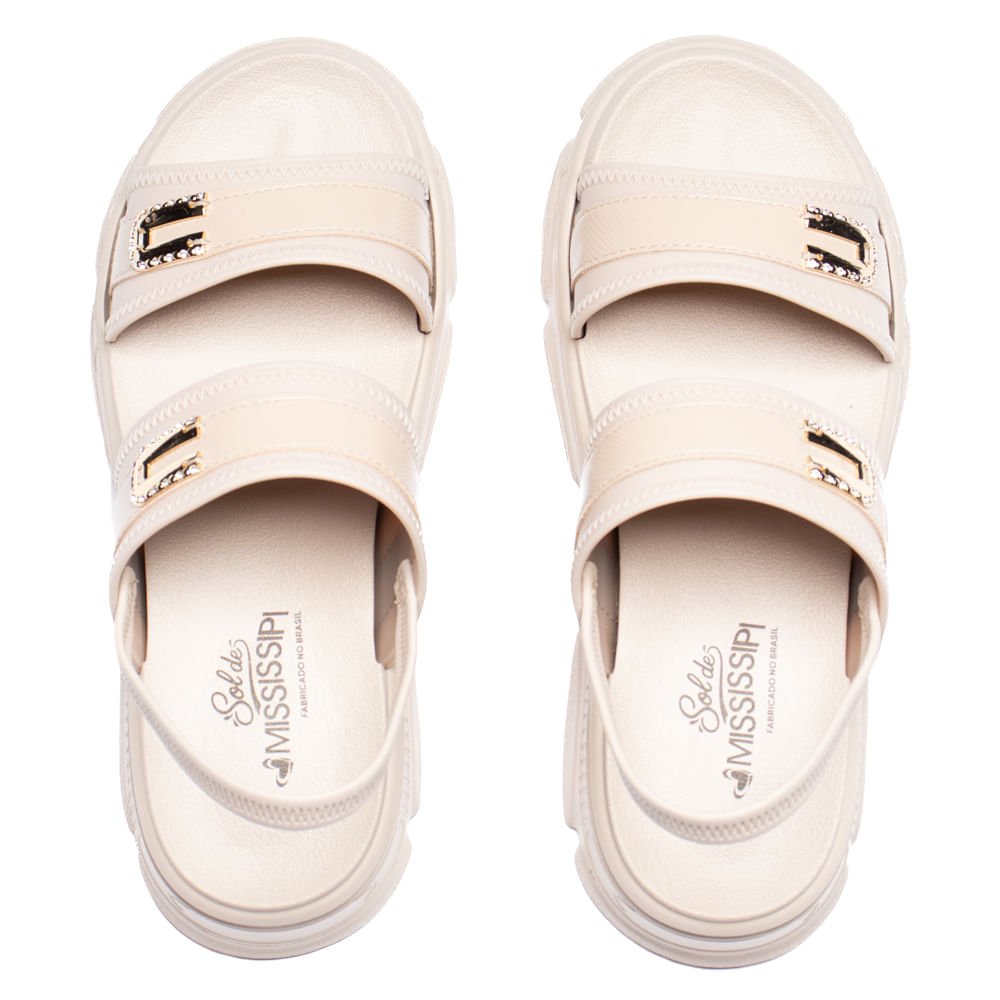 Sandália Feminina Mississipi Flatform Bege/Dourado Bege 4