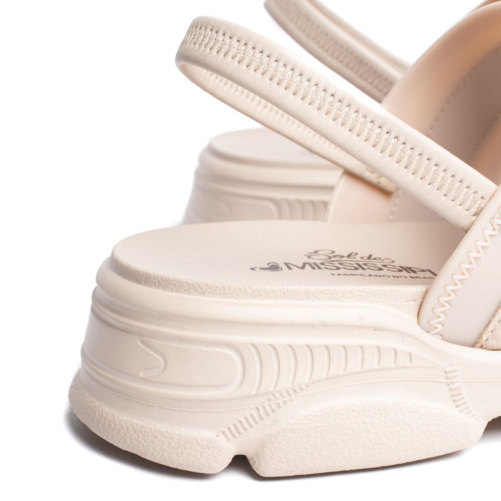 Sandália Feminina Mississipi Flatform Bege/Dourado Bege 6