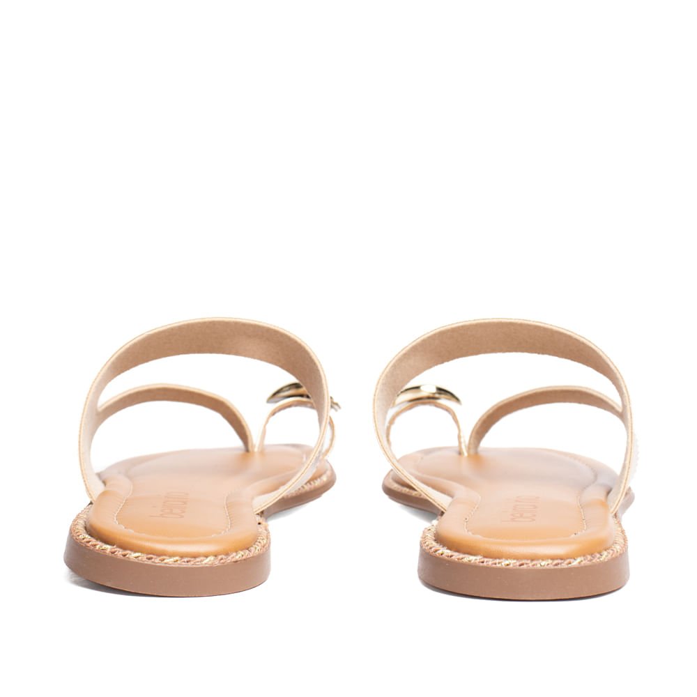 Rasteira Feminina Beira Rio Metalizado Dourado Dourado 5