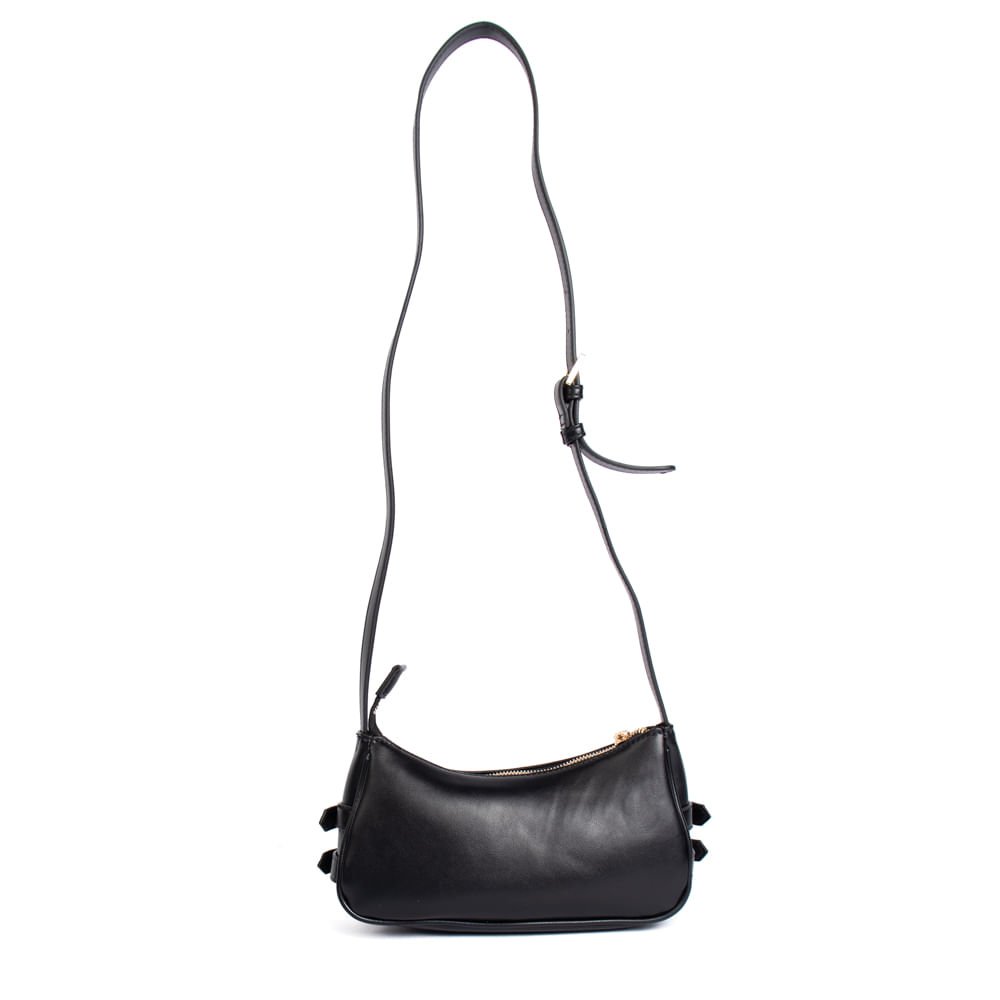 Bolsa Feminina Via Marte Transversal Pequena Napa Preto Preto 2