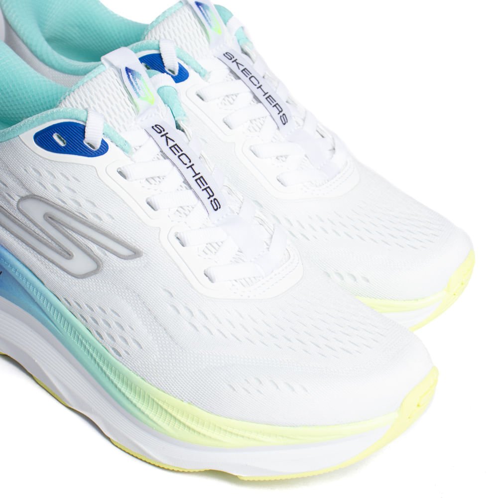 Tênis Feminino Skechers Max Run M-Strike Branco/Multi Branco 5
