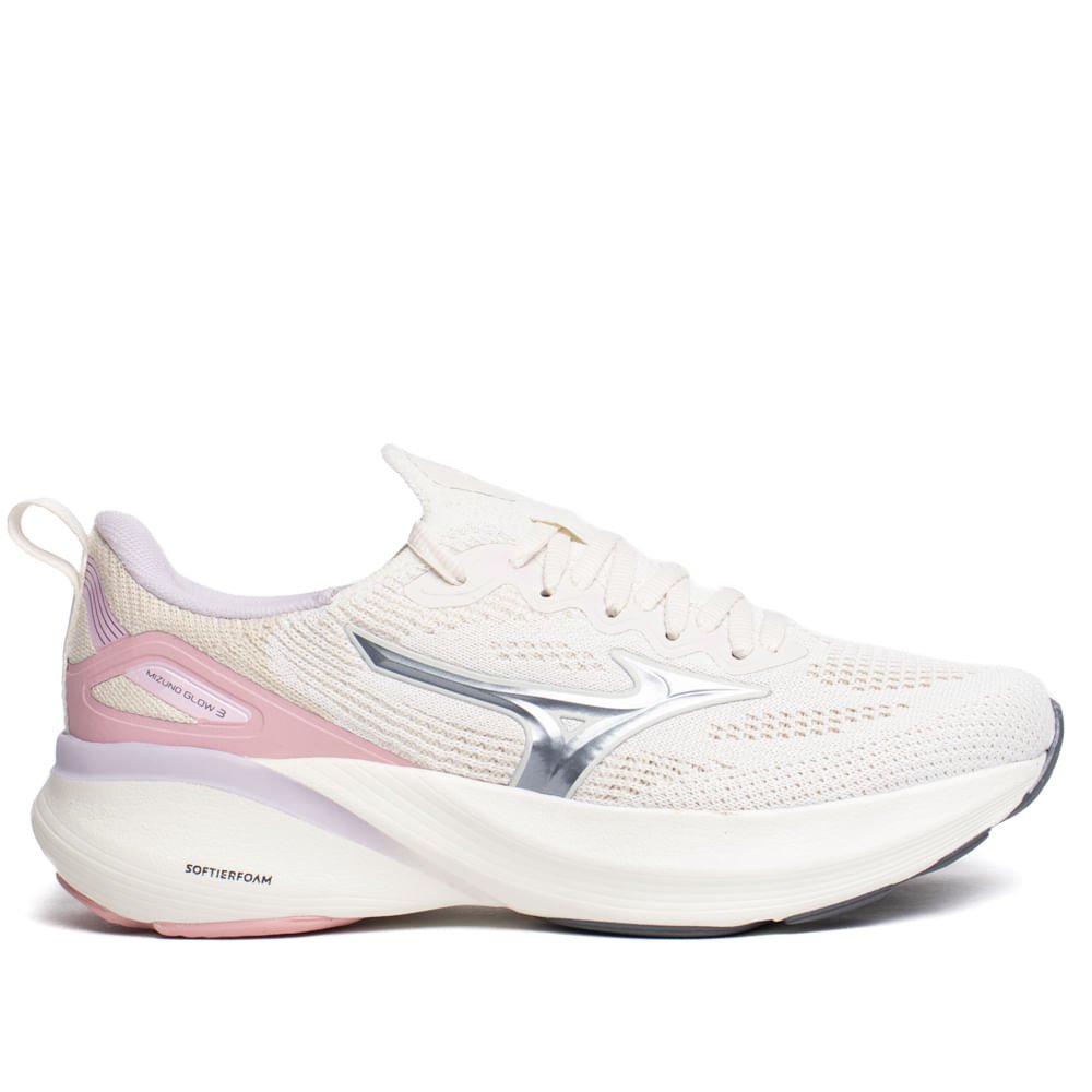 Tênis Feminino Mizuno Glow 3 Knit Off White/Multi