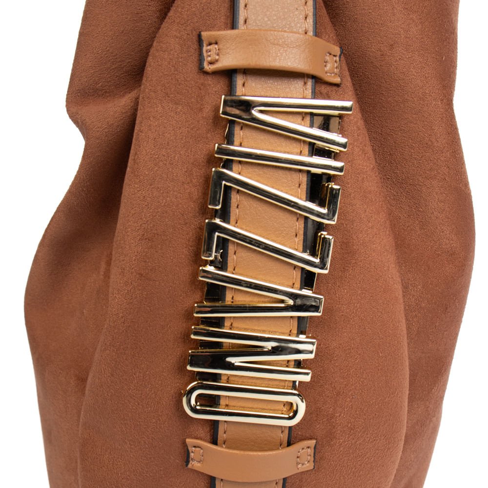 Bolsa Feminina Vizzano Baguete Grande Camurça Caramelo Caramelo 4