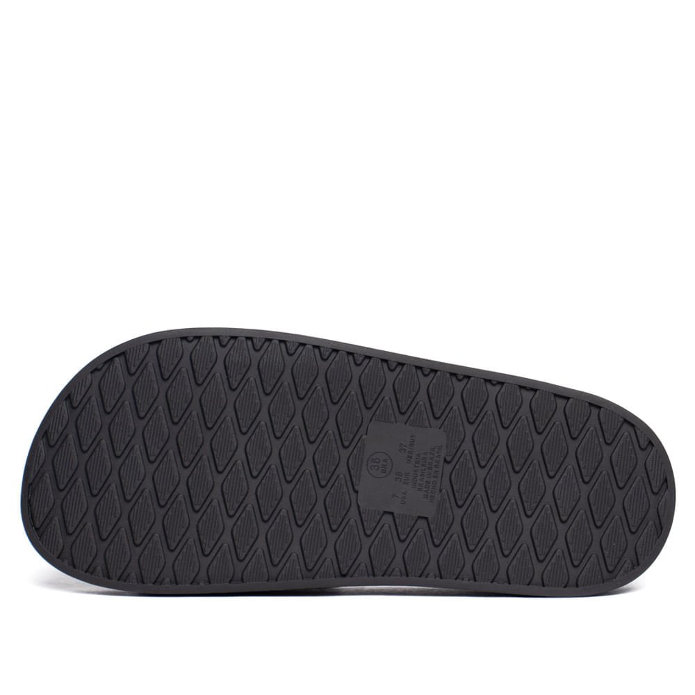 Chinelo Slide Feminino Moleca Flatform Texturizado Preto Preto 3