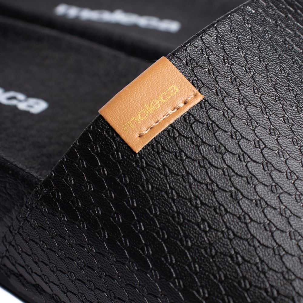 Chinelo Slide Feminino Moleca Flatform Texturizado Preto Preto 6