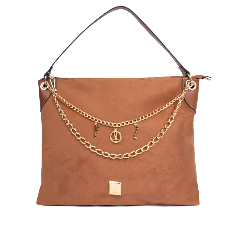 Bolsa Feminina Vizzano Grande Camurça Avelã