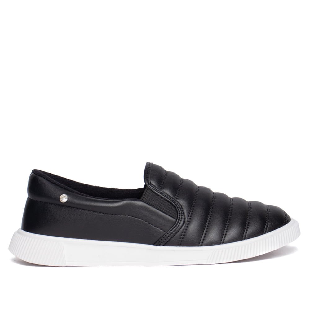 Tênis Feminino Moleca Slip On Napa Suprema Preto