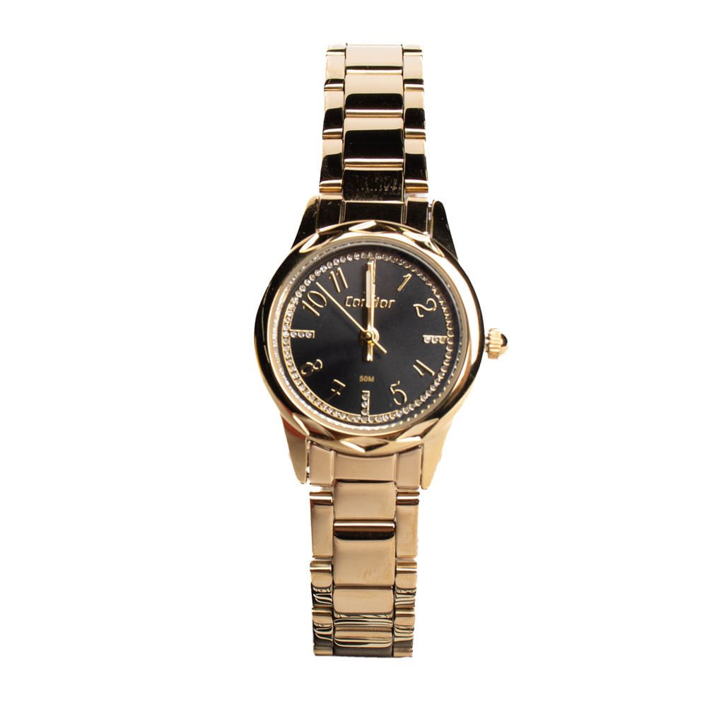 Relógio Feminino Condor CO2035NIO/K4P Kit Dourado