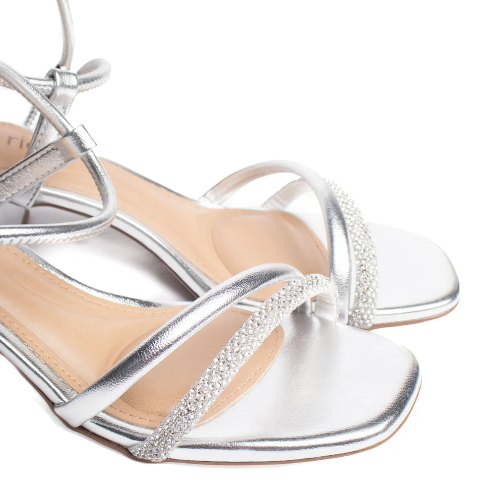 Sandália Feminina Beira Rio Metalizado Prata Prata 5