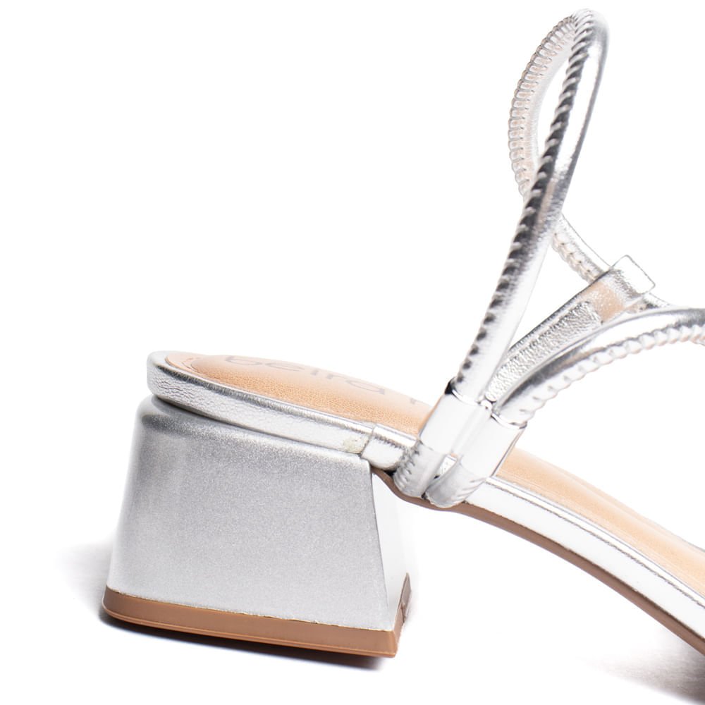 Sandália Feminina Beira Rio Metalizado Prata Prata 6